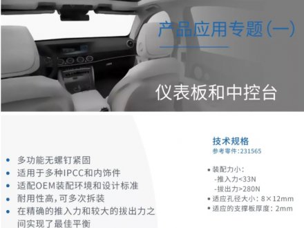 紧固件产品应用专题（一）-仪表板和中控台